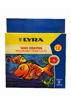 Lyra Wax Crayons/ 12 Colour 90mm