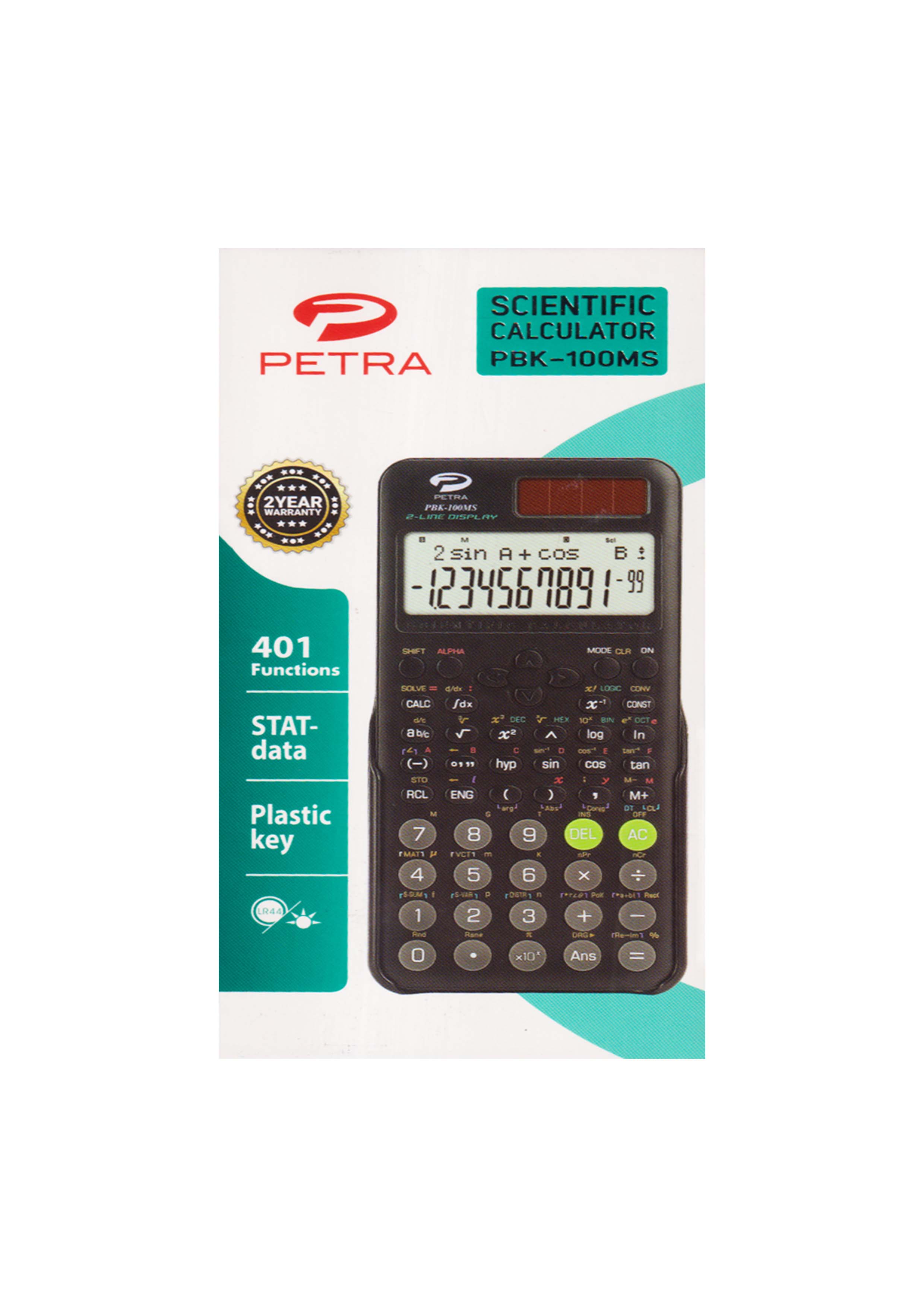 Petra Scientific Calculator 100ms Black PBK100MS