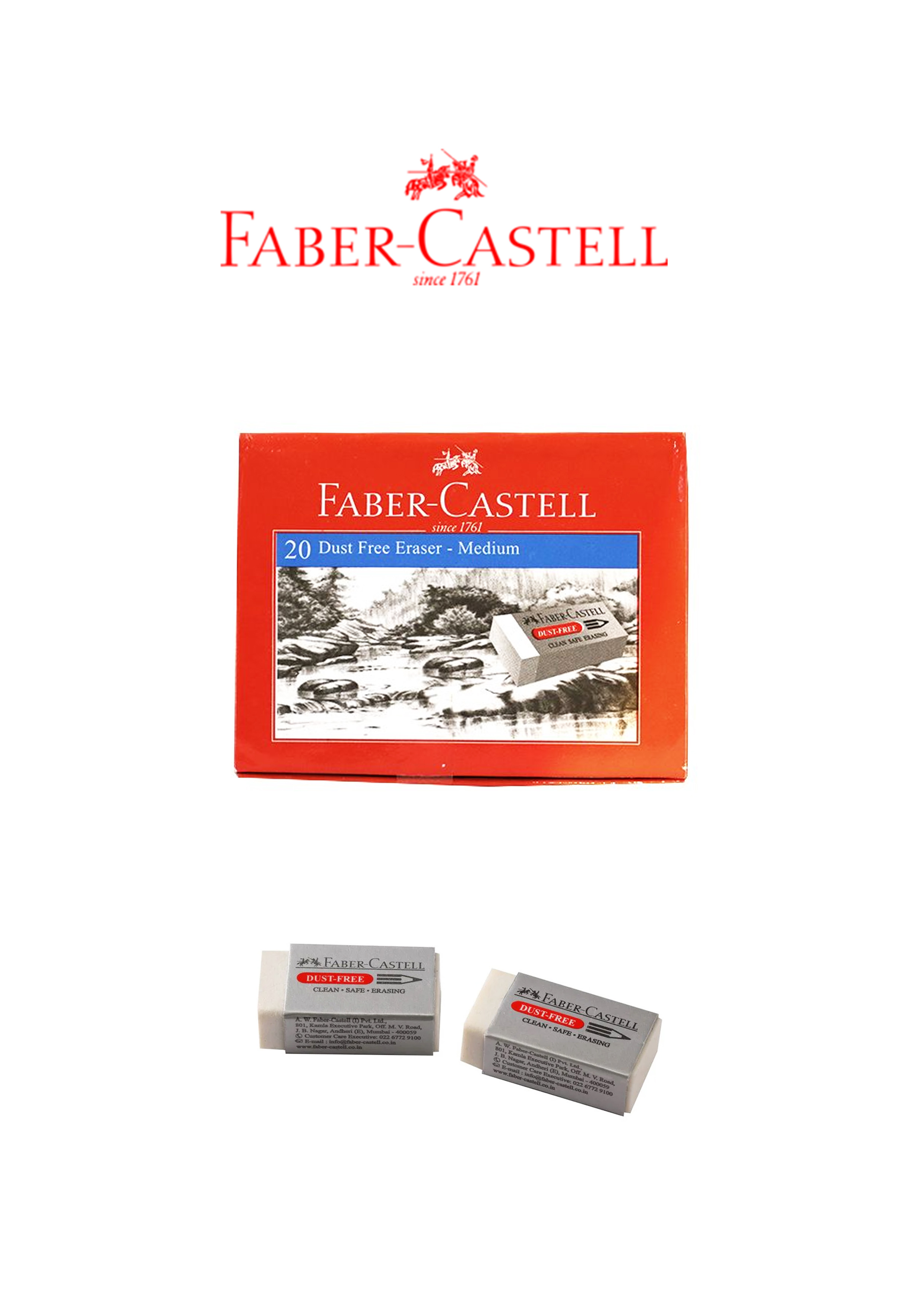 Faber-Castell Dust Free Eraser Medium (187140) Per Each Faber-Castell Dust Free Eraser Medium (187140) Per Each