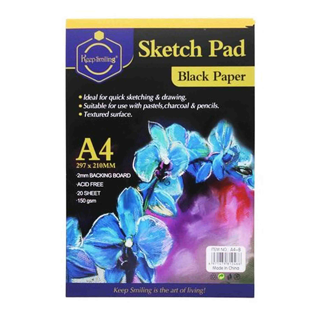 KeepSmiling Sketch Pad A4 Black Paper - A4-B - undefined