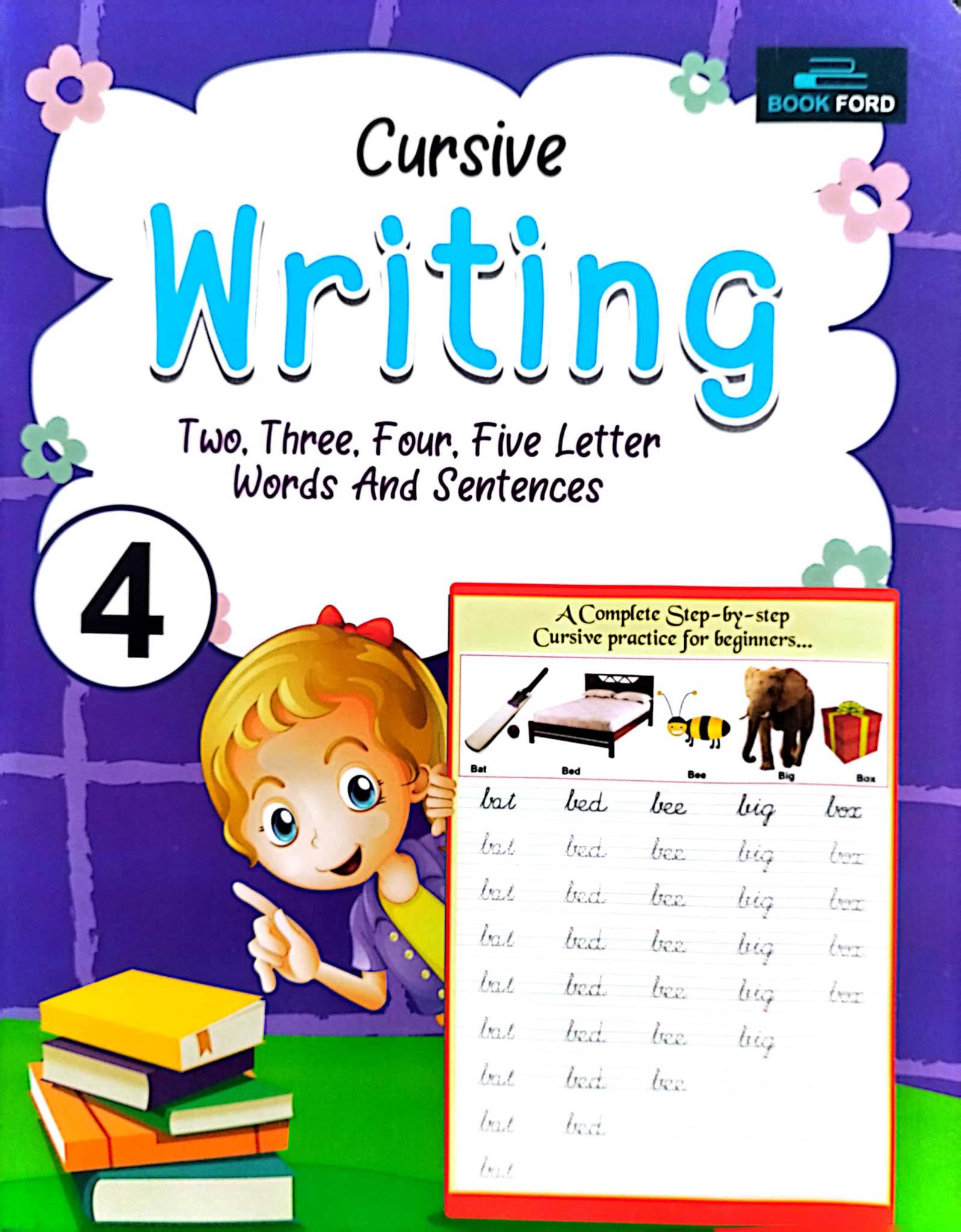 Cursive Writing Two, Three, Four, Five Letter Words and Sentences 4 (পেপারব্যাক)