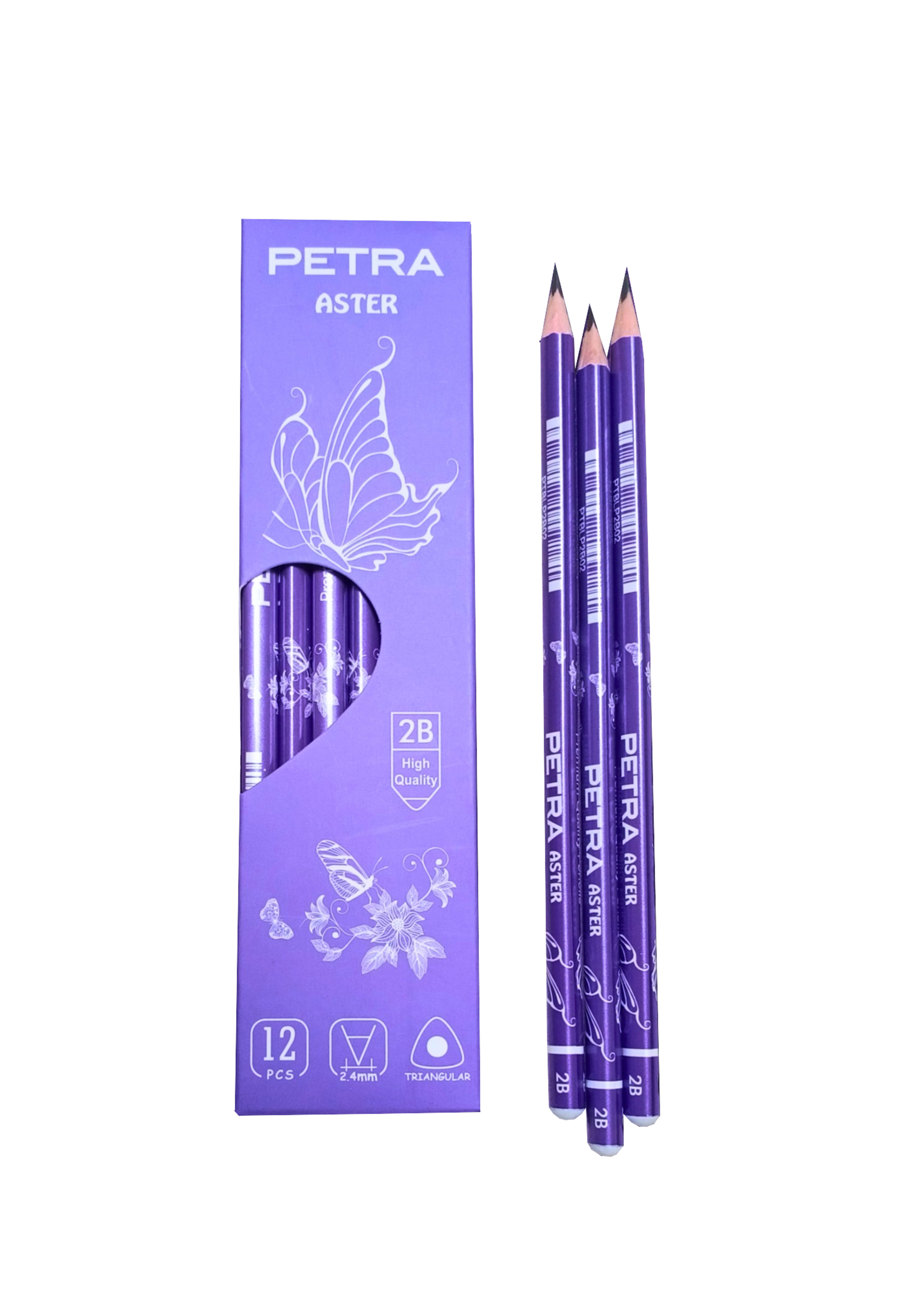 Petra Aster Triangular 2B Pencil-Purple PTBLP2B02 Petra Aster Triangular 2B Pencil-Purple PTBLP2B02