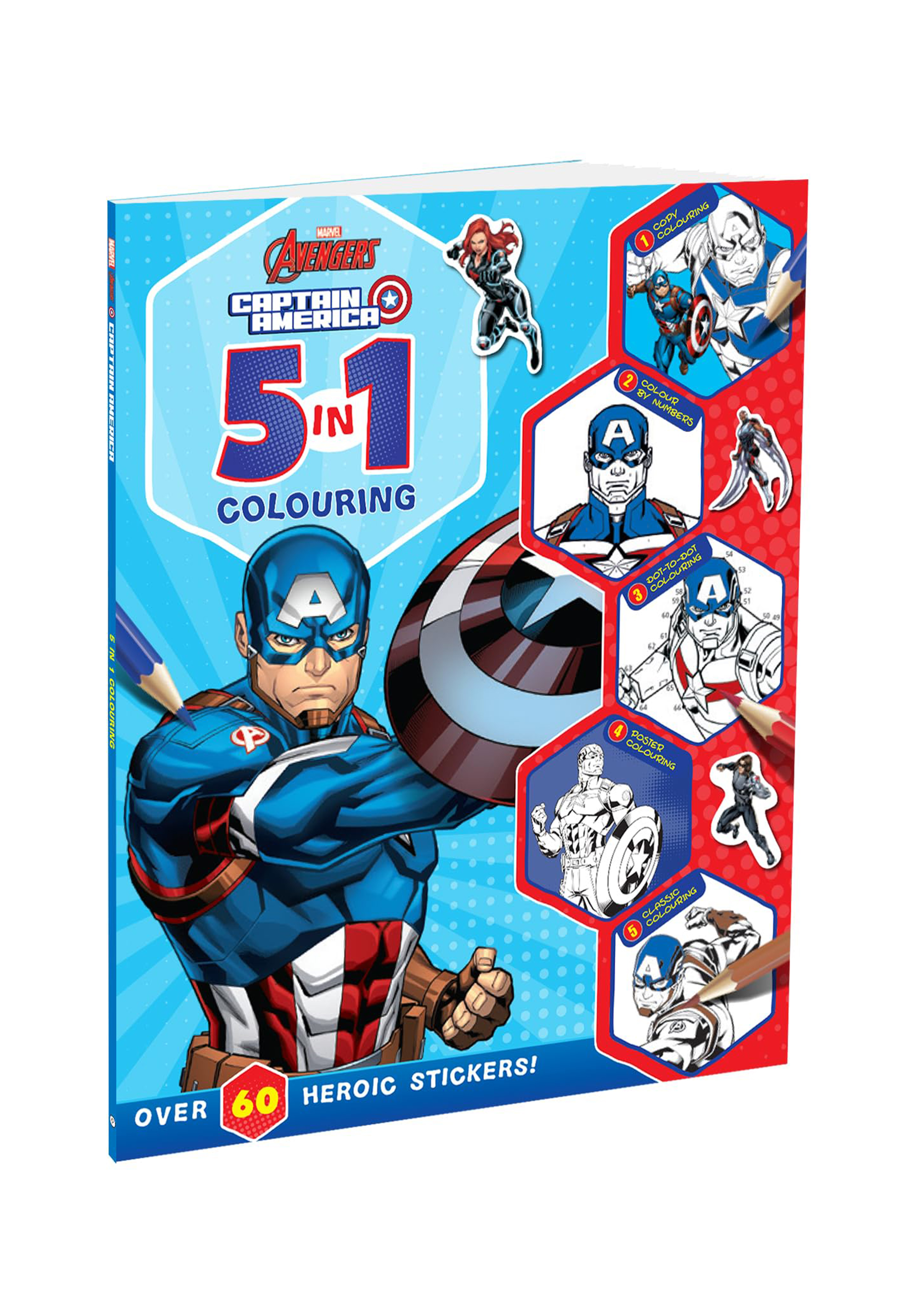 Marvel Captain America: 5-In-1 Colouring Book (পেপারব্যাক)